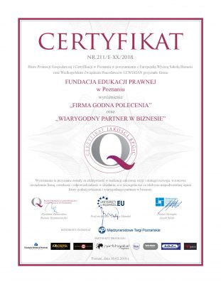 Fundacja Edukacji Prawnej - certyfikat